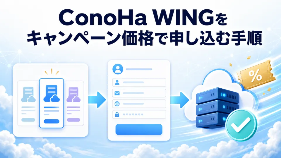 ConoHa WINGをキャンペーン価格で申し込む手順